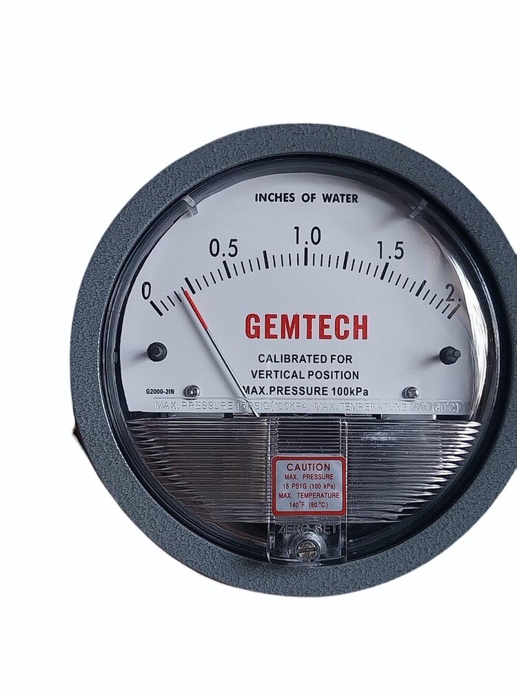 Model G2000-250CM GEMTECH Differential Pressure Gauge Range 0-250 CM W.C
