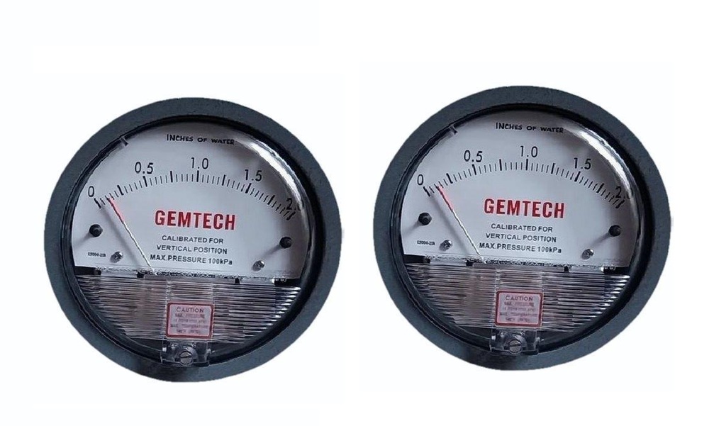 Model G2000-250CM GEMTECH Differential Pressure Gauge Range 0-250 CM W.C