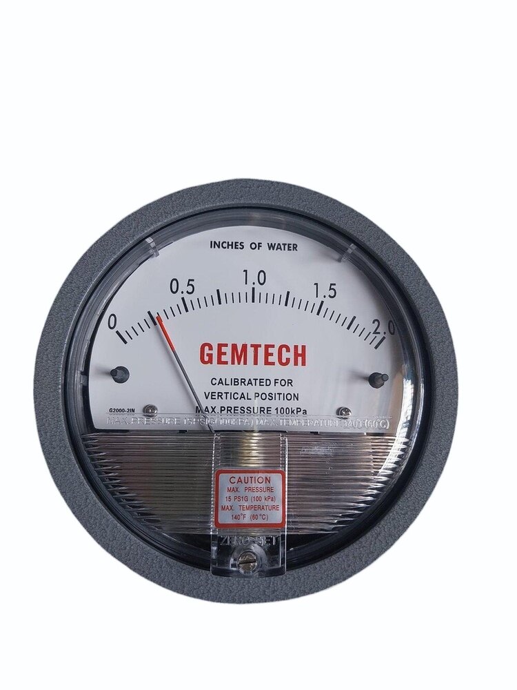 Model G2000-250CM GEMTECH Differential Pressure Gauge Range 0-250 CM W.C