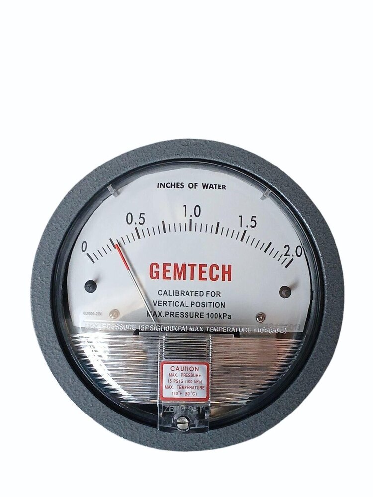 Model G2000-25CM GEMTECH Differential Pressure Gauge Range 0-25 CM W.C