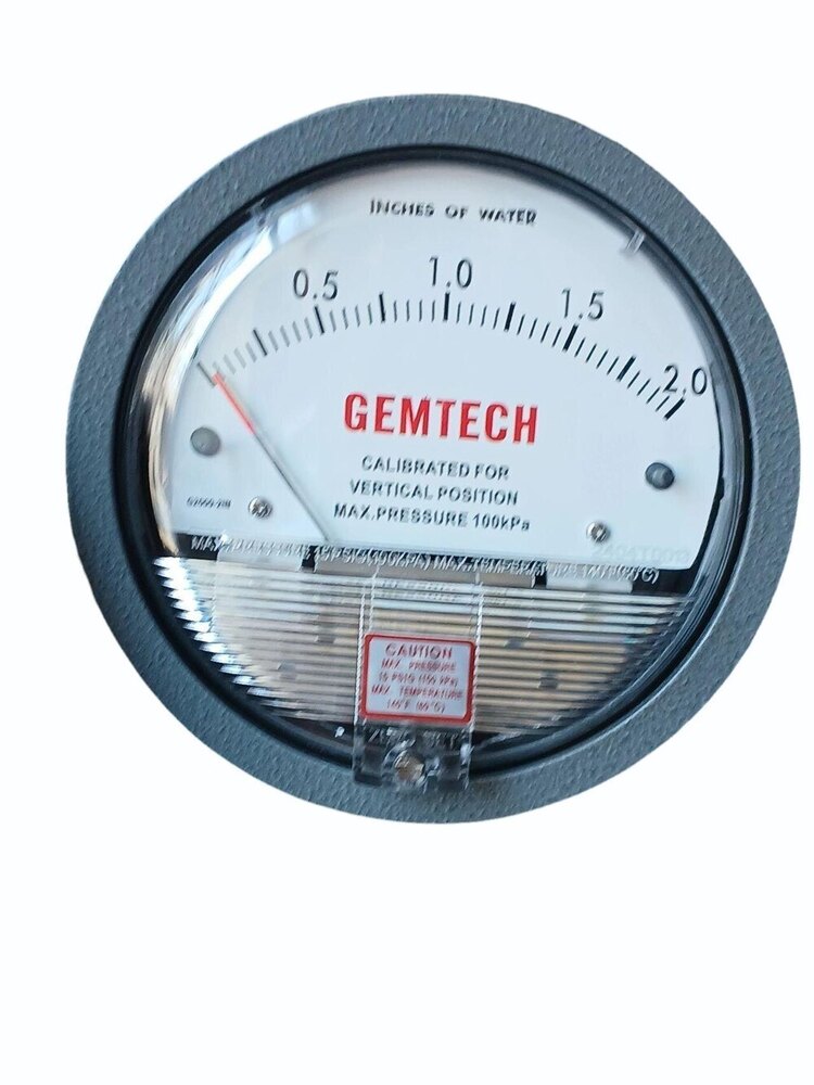 Model G2000-25cm Gemtech Differential Pressure Gauge Range 0-25 Cm W.c - Color: White / Black
