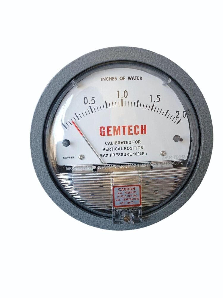 Model G2000-300CM GEMTECH Differential Pressure Gauge Range 0-300 CM W.C