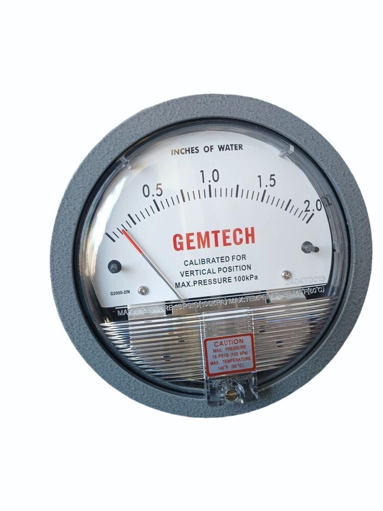 Model G2000-300CM GEMTECH Differential Pressure Gauge Range 0-300 CM W.C