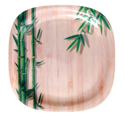 Melamine Plate Green Bamboo Finish