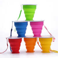 210ml Folding Silicon Cup With Cap Collapsible