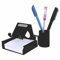 Metal Mobile Stand With Detachable Tumbler And Writing Pad Holder