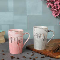 Ceramic Mr And Mrs Coffee Mugs - Color: White