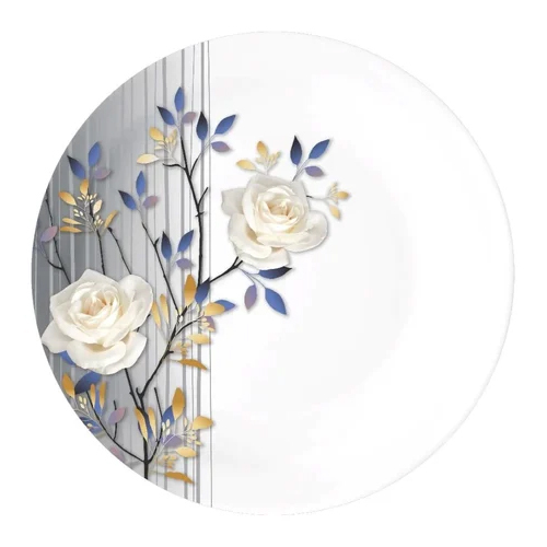 Sonata White Rose Melamine Plate