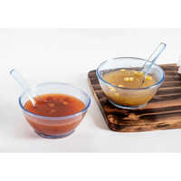 Plastic Clear Round Soup Bowl With Spoon