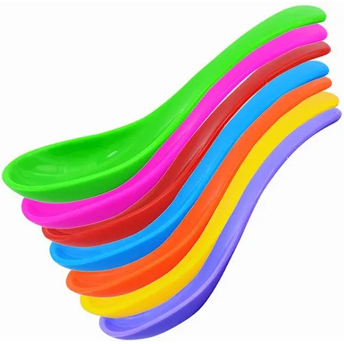 Plastic Colorful Soup And Dessert Spoons