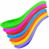 Plastic Colorful Soup And Dessert Spoons