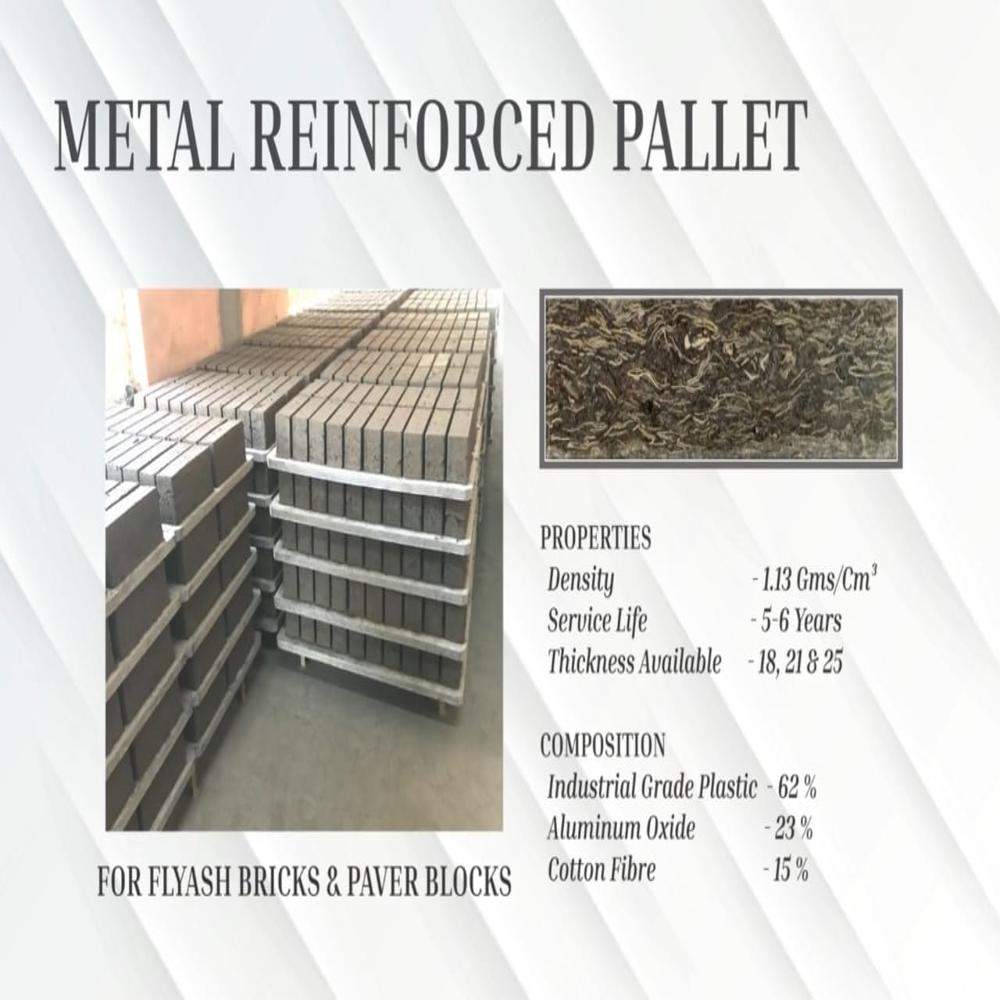 Solid Plastic Metal Reinforced Pallet For Brick Block And Paver. - Color: White Marbel