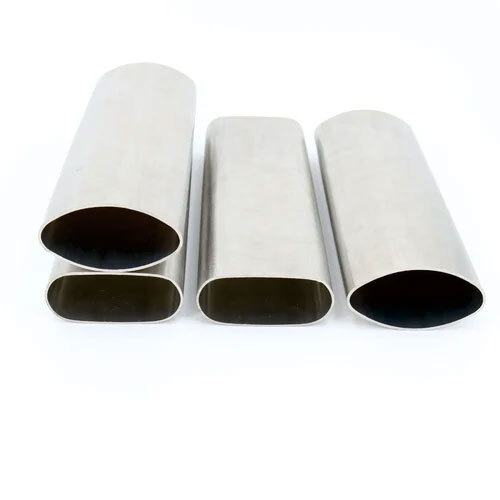 Elliptical Stainless Steel Pipes Tubes - Color: Silver