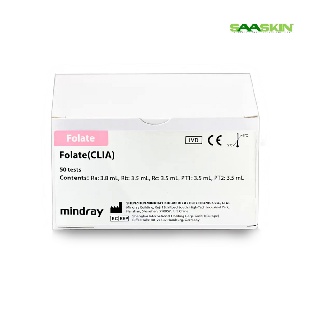 Mindray Folate (Clia) - Immunoassay Reagents, Pack Of 2 X 50 Tests & 2 X 100 Tests | Liquid, Ready-to-use For Cl Series Analyzers