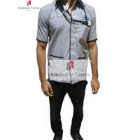 Ward Boy Uniform - Cotton Fabric, Large Size, Gray Color | Designed For Male Hospital Staff With Medium Sleeve Style For Comfort And Functionality