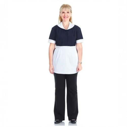 Hospital Staff Uniform - Cotton Fabric, Medium Sleeve, Medium Size, Plain Pattern | Tailored for Female Hospital Staff