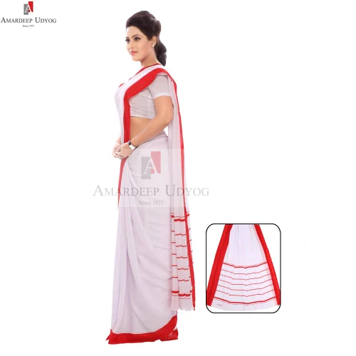 Plain Border Uniform Sarees