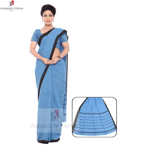 Blue Saree With Border