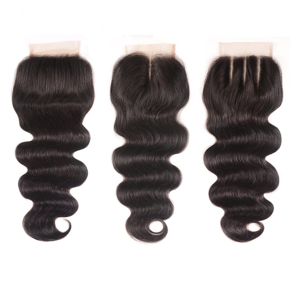 Indian Closure Sew In 4x4 Swiss Lace Body Wave Human Hair 12-6inches