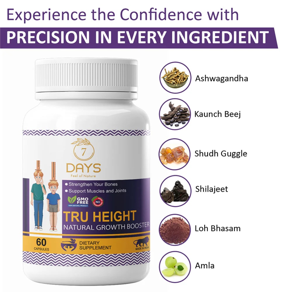 Height Increase Capsule, 60 Capsles | Tru Height 7Days Natural