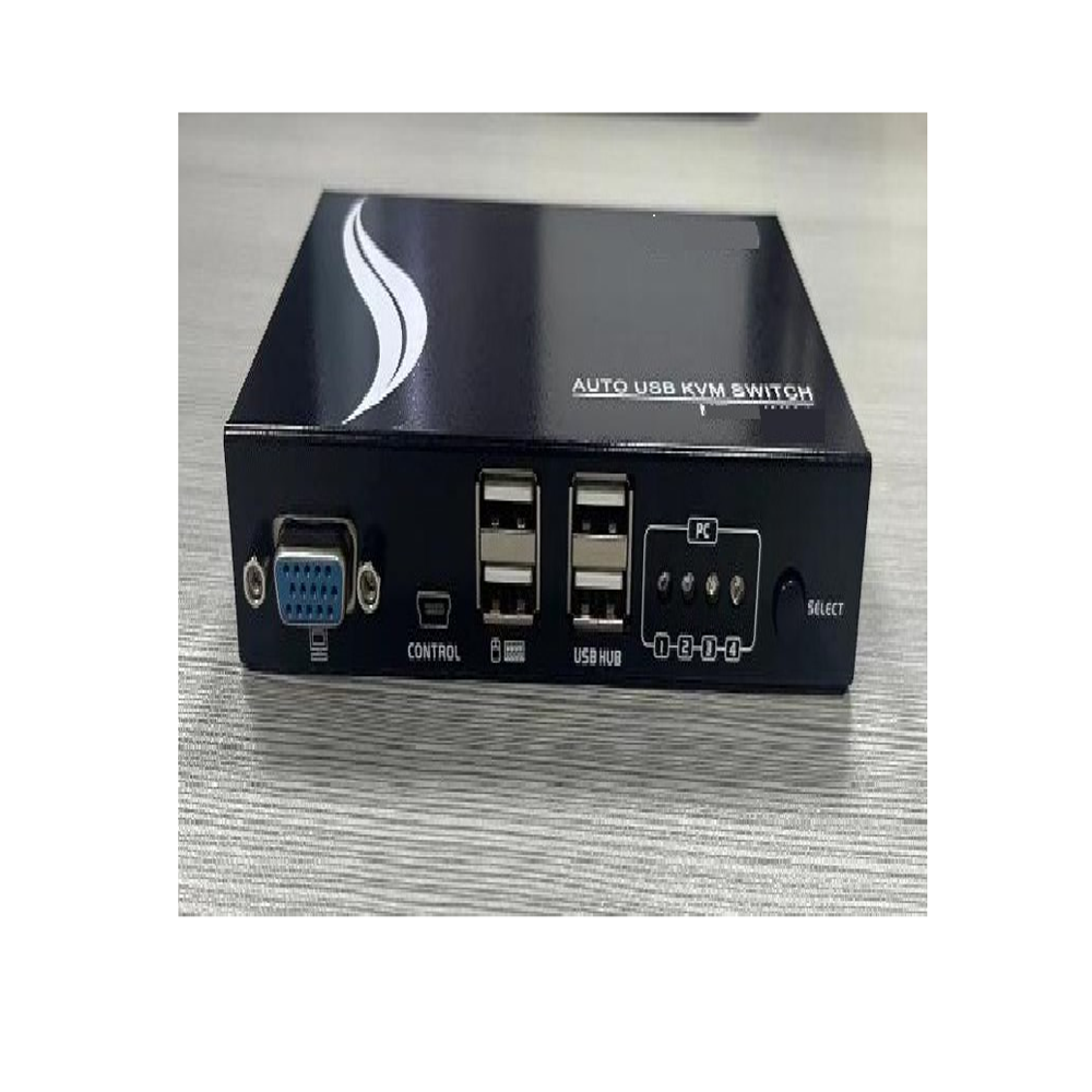 4 Port Vga Kvm Switch - Integrated Graphics, Led Monitor | Hot-key, Auto Scan, Mouse Emulation