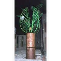 Stone And Metal Sculpture - Color: Multicolor