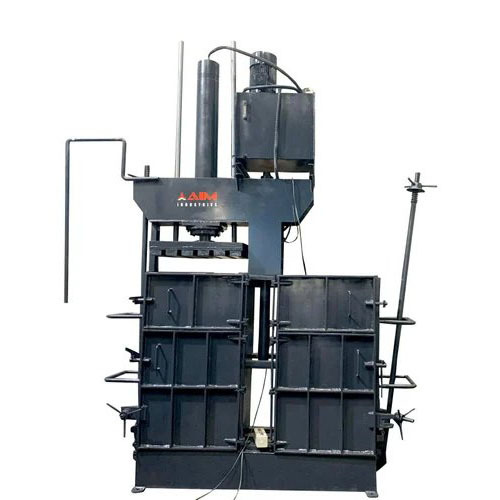 Double Chamber Single Cylinder Baler Machine - Color: Black