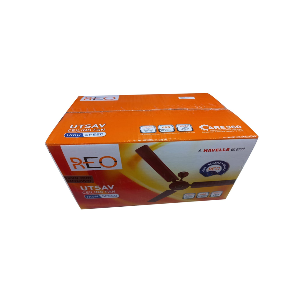 Reo Utsav Ceiling Fan - Painted Finish, Classic Style, 78 Watts, Water Resistant, High Velocity | Ideal For Bed Rooms, Halls, Kitchens, Dining Rooms, Office Rooms