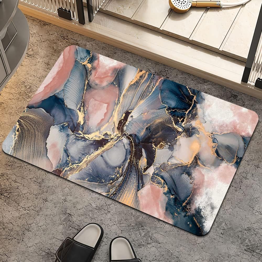 Marble Printed Bathroom Mat