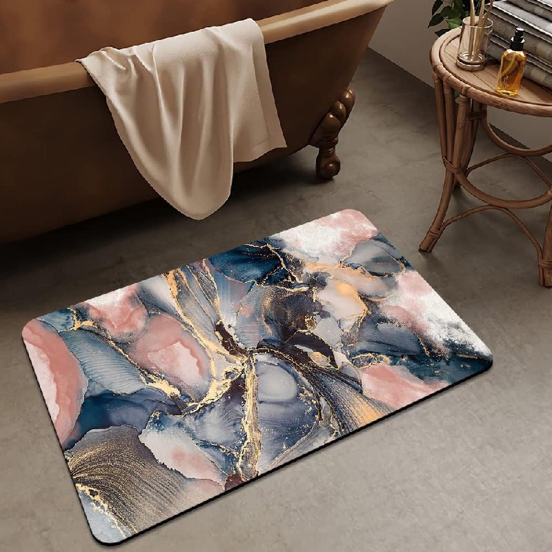 Marble Printed Bathroom Mat