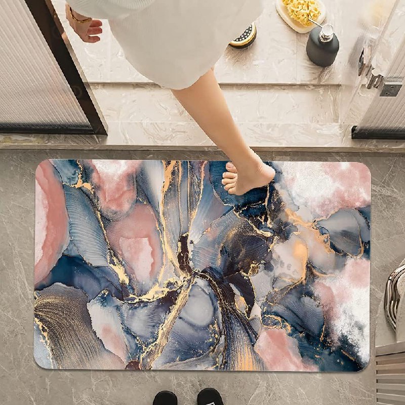Marble Printed Bathroom Mat