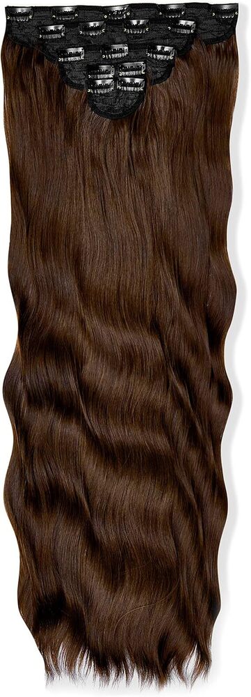 Natural Wavy Clip in Hair Extensions 5-Piece Pack, 26-Inch Length, Brown Color