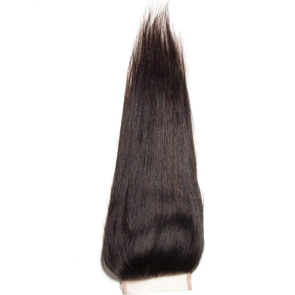 Sew In With Full Closure Human Hair 4 By 4 with Free Part Swiss Lace Transparent