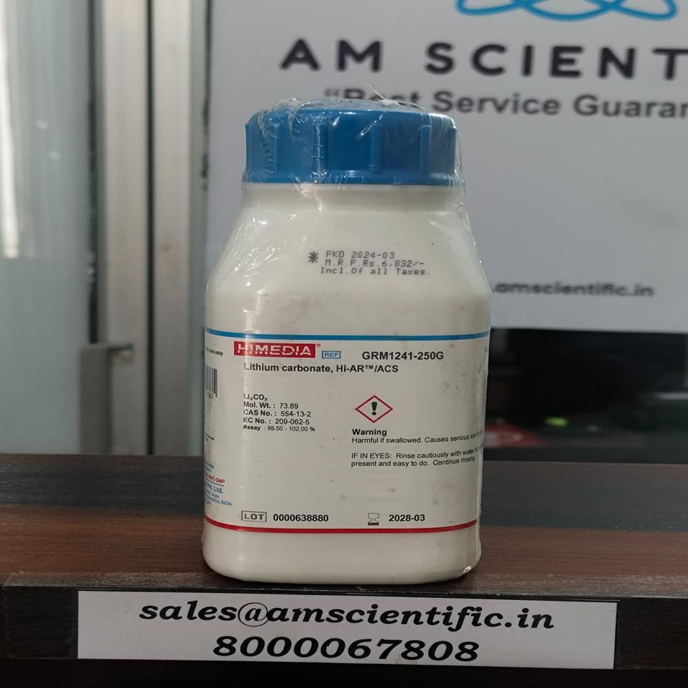 Lithium Carbonate Hi Ar Acs - White Crystalline Powder, Sparingly Soluble In Water, Mood Stabilizer For Bipolar Disorder Treatment