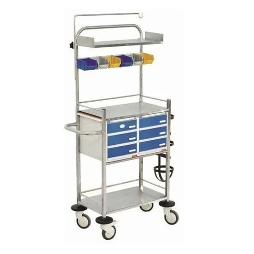 Ss Crash Cart Trolley - Height: 54 Inch (In)