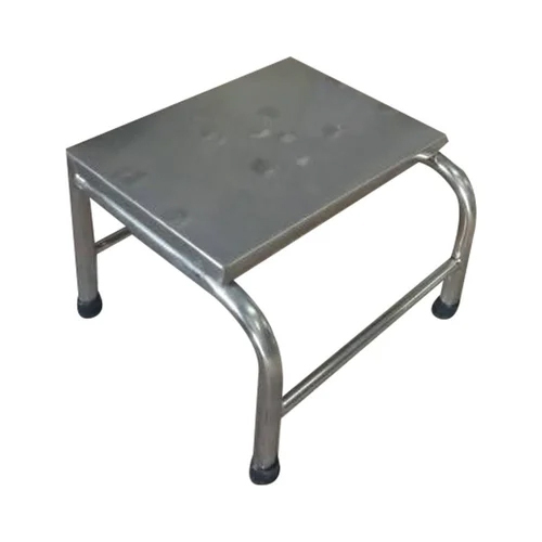 Stainless Steel Hospital Footstool - Color: Silver