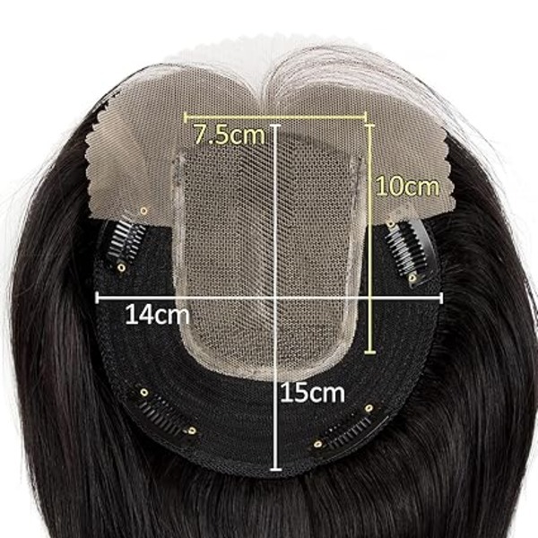 18 Inch Mono Base Toupee for Women Hair Topper Pieces to Add Volume for Thinning or Short Hair