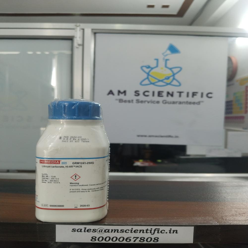 Lithium Carbonate Hi Ar Acs - White Crystalline Powder, Sparingly Soluble In Water | Mood Stabilizer For Laboratory Use, Hs Code 38210000