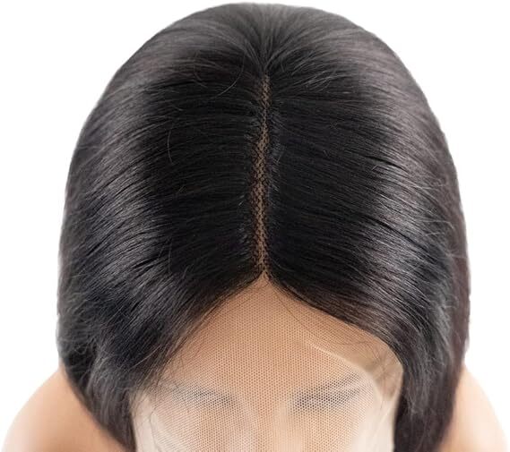 Human Hair Lace Front Wigs Human Hair Straight Short Bob Wigs Transparent Lace Frontal Bob Wigs Pre Plucked With Baby Hair 12 Inch Natural Black Bob Wig