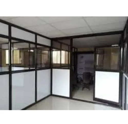 Aluminum Office Door Partition - Color: White And Black