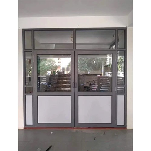 Aluminum Glass Double Door - Coating Type: Powder Coated