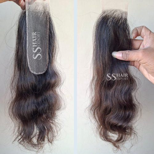2x6 Closure Sew In Side Part with Baby Hairline Wavy Virgin Human Hair 16Inches