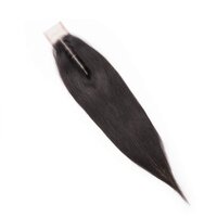100% Human Hair 2X6 Part Brazilian Lace Closure Straight Knots with Baby Hair (Black) (16 Inches)