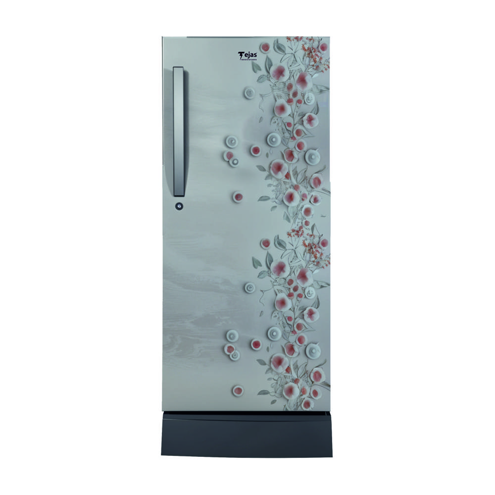 195 Ltr. Curve Refrigerator - PLAIN/HAIRLINE GREY 