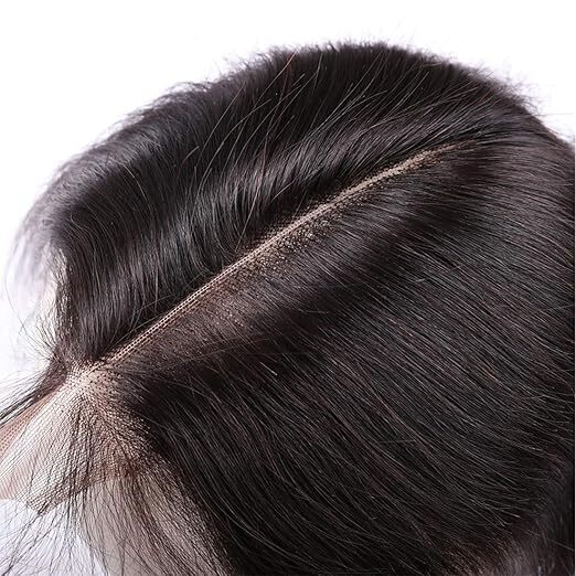 100% Human Hair  Lace Closure Baby Hair Brazilian Human Hair High Density Natural Black 18 Inch