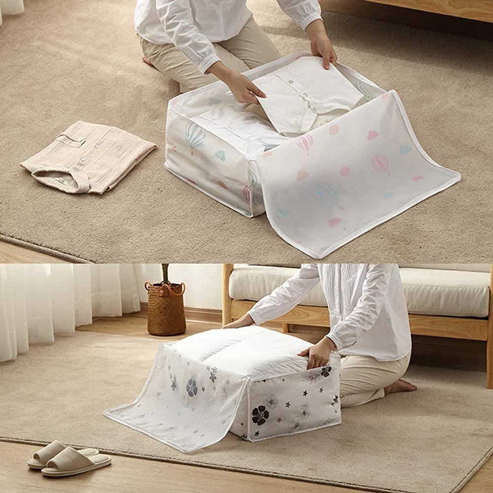 Blanket Storage Bag - Pvc Material, 15 Kg Capacity, Classic White Color - Zipper Top Closure, Versatile For Blankets & Household Items