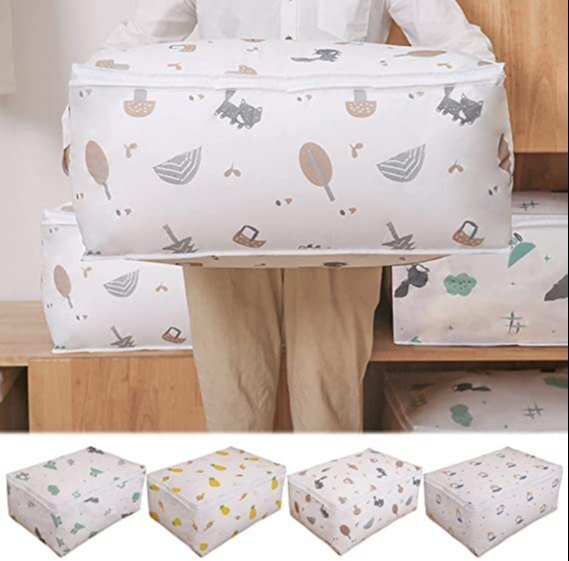 Blanket Storage Bag - Pvc Material, 15 Kg Capacity, Classic White Color - Zipper Top Closure, Versatile For Blankets & Household Items
