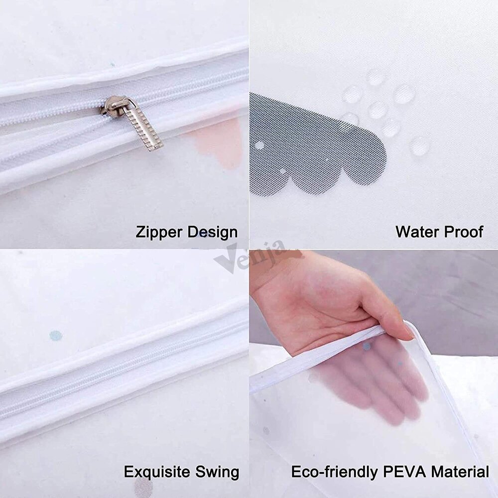 Blanket Storage Bag - Pvc Material, 15 Kg Capacity, Classic White Color - Zipper Top Closure, Versatile For Blankets & Household Items