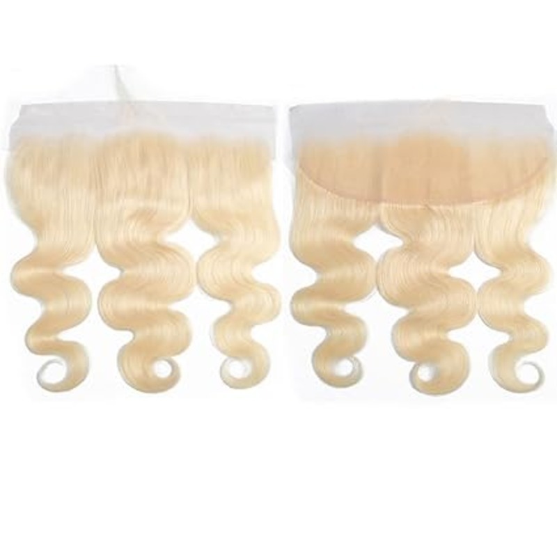 Blonde 13x6 Swiss Lace Frontal Sew In Weave Human Hair Extensions 10-36in