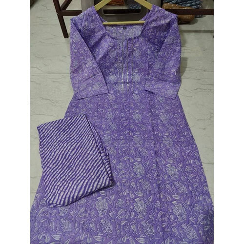 Cambric Cotton Kurti Pant Set - Color: Different Available